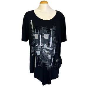 Red Coral Abstract Print Top | Women’s Small/Medium | Unique Design |